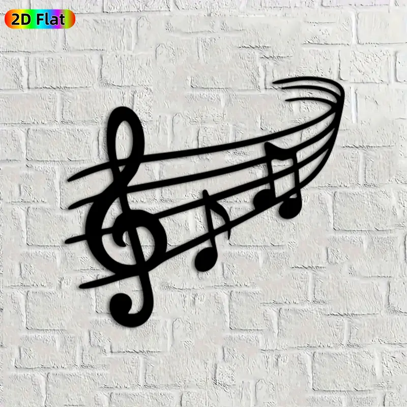 1pc Musical Note Metal Wall Art, Melodic Musical Note Statue Mural, Ideal Gift for New Year, Christmas, Music Enthusiasts, Rust-Resistant Metal Wall Decor Wall Sculptures,  Unique Home Decor for Music Lovers