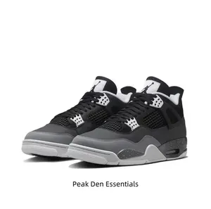 Retro Mid-Top Basketball Shoes in Black and Grey with Speckled Suede and Mesh Panels, Visible Air Cushioning Unit, and Durable Rubber Outsole for Versatile On-Court and Casual Wear