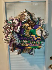 Mardi Gras Wreath - Colorful Decor for Celebrations
