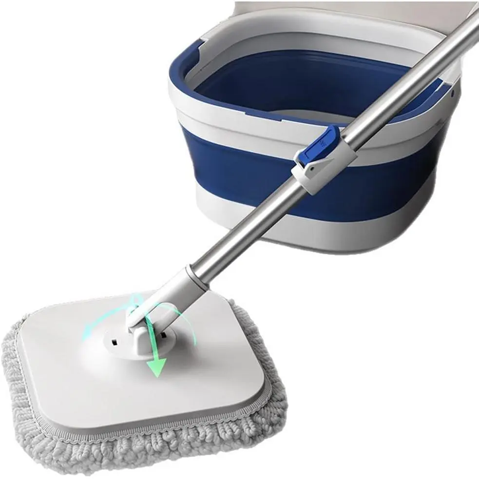 Household Foldable Mop Bucket Set, Separate Clean & Dirty Water for Easy Mopping cuban mop efficient floor cleaning microfiber spray wooden television shopping lazymop magnetic sweeper washable light lazy cleaningtool bucket electric rotary magic spin