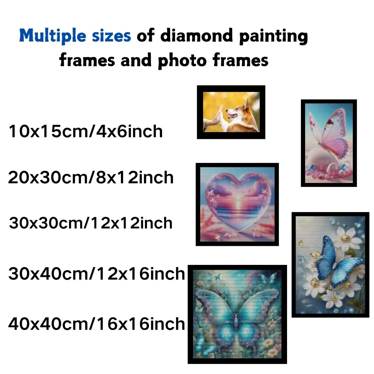 Multiple Sizes Diamond Painting Frame, Magnetic Art Photo Frame, Self-Adhesive Wall Door Window Decor, Suitable for Posters and Announcements, Modern Frames, Sturdy Frame Design, Wall Picture Frames