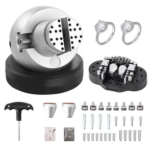 【fathersdaygift】VEVOR Ball Vise, 5" Engraving Setting Tool, 360° Rotation Engraving Block Vise, 35 PCS Attachment Jewelry Engraving Block Tools Standard Block for Gemstone Inlay and Small-Scale Engraving