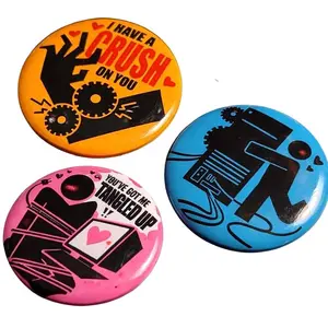 3 Ops B-Grade Objectum/Robot Lover Pin Buttons, 3 Styles Color Trendy Pin Gifts for Fans