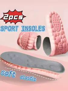 2pcs (1 Pair) 4D Sport Insoles, Cushioned Insoles, Soft High-Elastic Shoe Pads with Arch Support, Breathable Shock-Absorbing Cushion, Lightweight Comfortable Design for Running, Training, Walking, Work and Daily Wear, Sports Insoles