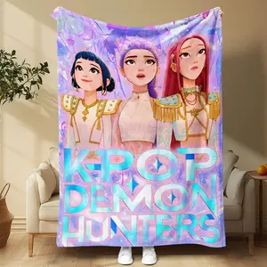 Dreamy! K-Pop Monster Hunter Flannel Blanket, Soft Warm Fantasy Pattern, Bedroom Living Room Decor, Perfect Gift for K-Pop Fans