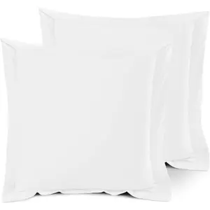 European Pillow Shams Set of 2, Fade, Wrinkle and Shrinkage Resistant Soft Pillow Covers with Envelope Closure 100% Egyptian Cotton Euro Sham Covers (White, 26x26 Inches)