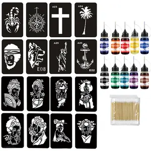 Henna Tattoo Template Set for Fine Aesthetic Body Art Design, Henna Inspired Temporary Tattoo Kit Easy to Use, Versatile Use, Party and Holiday Use, Personal and Professional