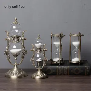 European creative hourglass timer home decoration metal crafts housewarming birthday gift