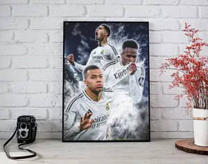 Mbappe, Vini Jr , Bellingham - Real Madrid - Football Poster - Legendary Players - Football Poster - Soccer Poster - Football Art