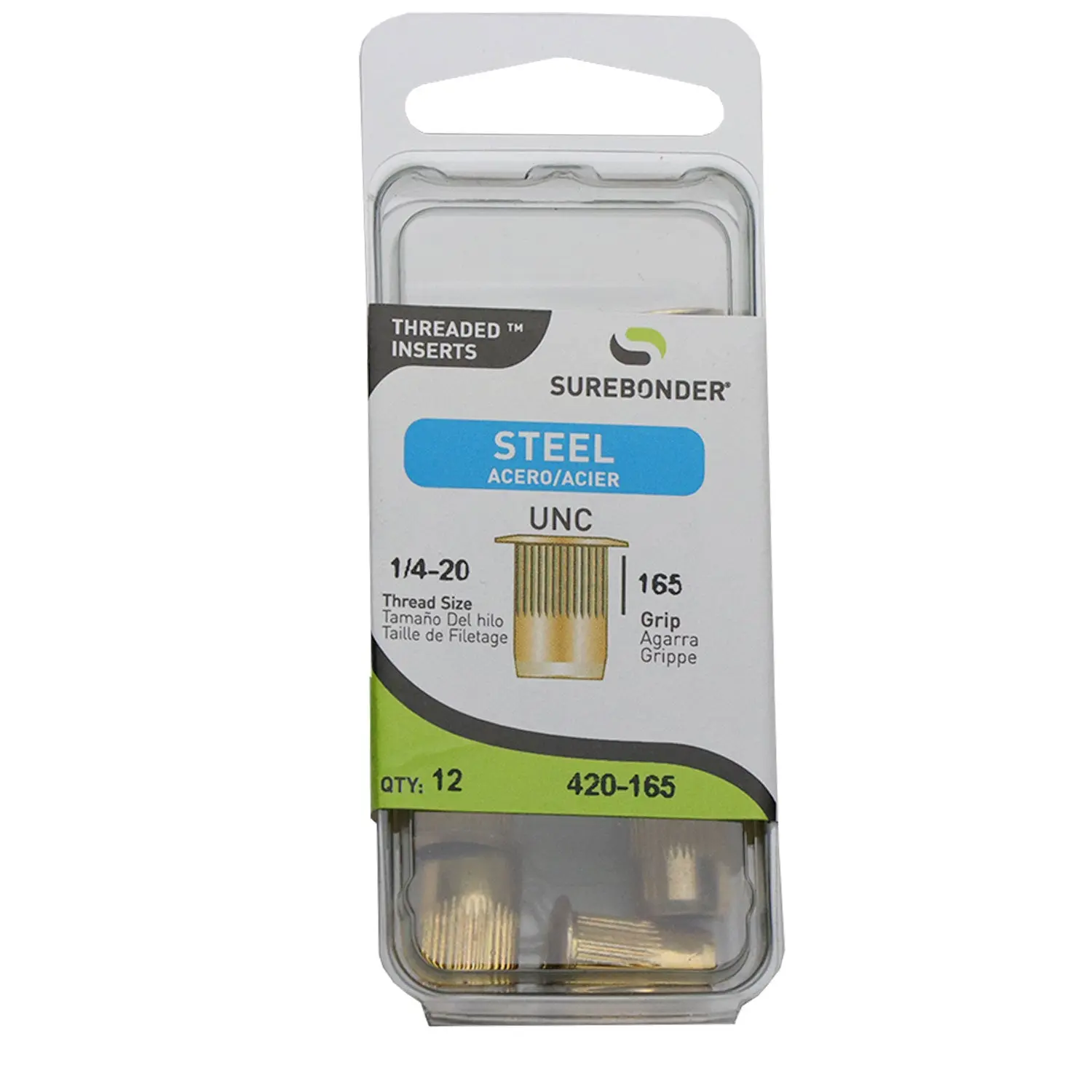 1/4"-20 Steel Rivet Nut Threaded Insert 12 Pack