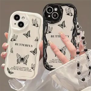 Luxurious Cute Animal Butterfly Wave Soft Transparent Phone Case Compatible with iPhone 16 15 13 14 12 11 Pro Max 14 15 16 Plus x xsMax Protective Cover