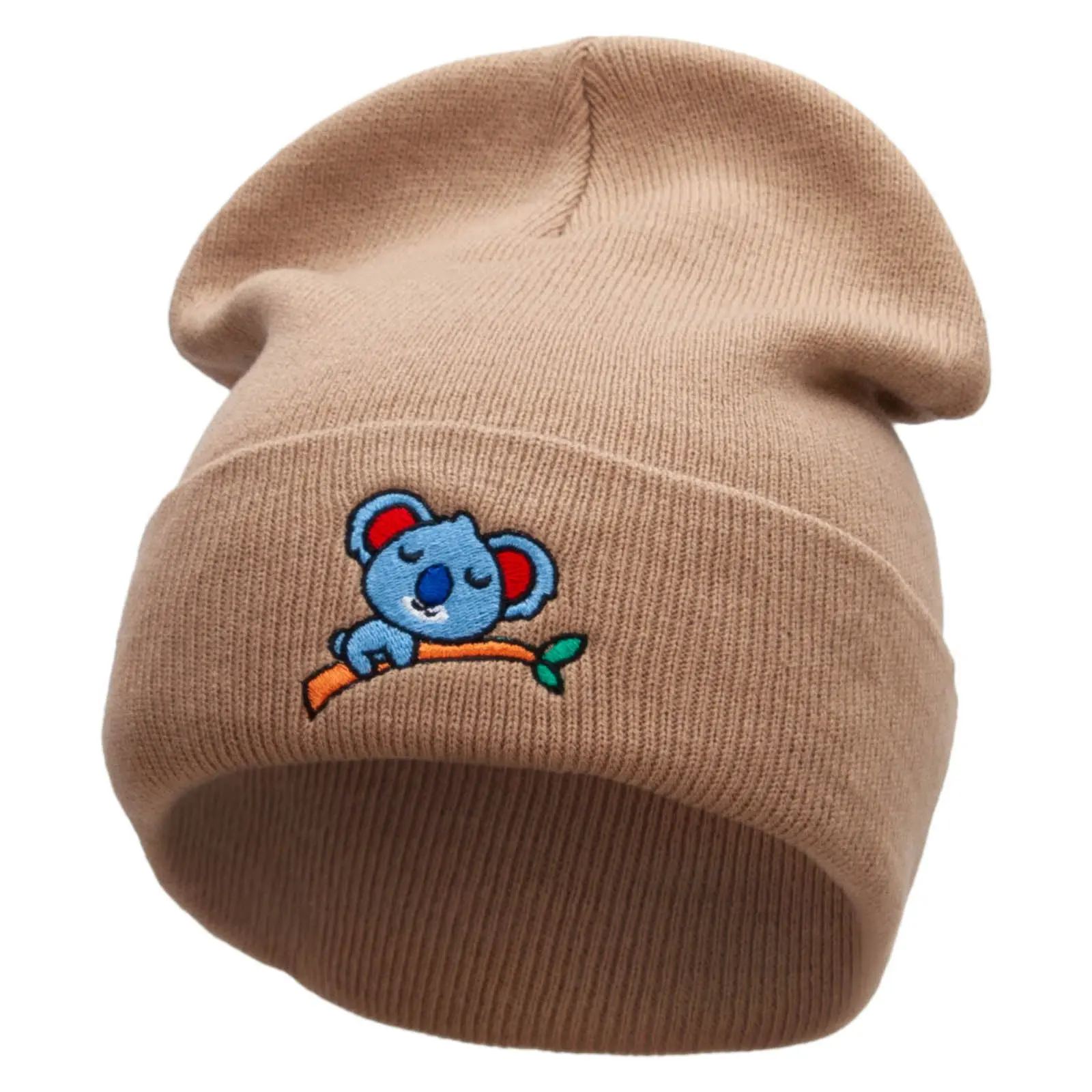 Koala Be Sleeping Embroidered 12 inch Acrylic Cuffed Long Beanie