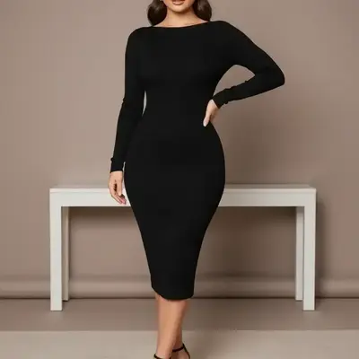 Long Sleeve Backless Black Maxi Dress - TikTok Shop Long Sleeve Backless Black Maxi Dress - TikTok Shop