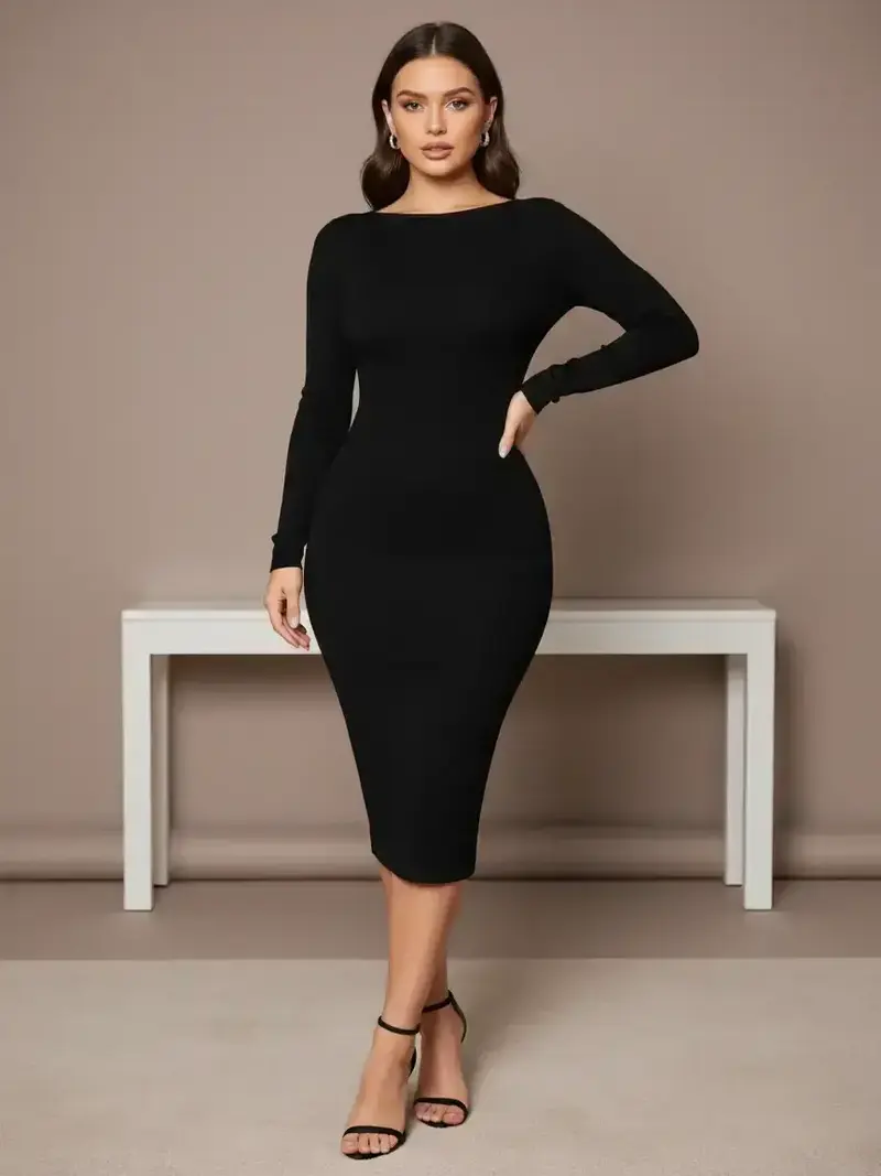sachin and babi light blue dress Niella Long Sleeve Wrap Mini Dress - Black Black / Xs