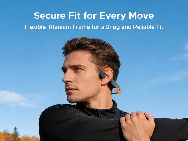 BoneBeat Run Ray IP66 Bone Conduction Headphones for Running, LED Safety Light, Open-ear design, Up to 10 Hours Playtime, Bluetooth 6.0 with Dual-Device Connectio