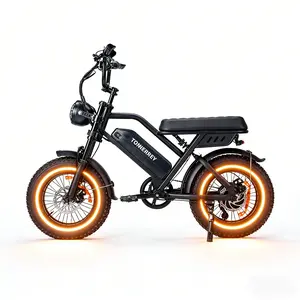 T16 Off-Road Electric Bike with 1000W Motor 50 Miles Range 21 MPH Max Speed High-Strength Carbon Steel Frame Front Suspension System for Rough Terrain