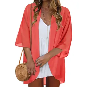 Women Kimono Cardigans Casual Summer Tops Cover up Open Front Floral Print Resort Wear 2026Gift