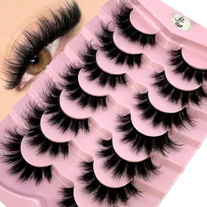 HBZGTLAD NEW 7pairs Fake Eyelashes Thick Long False Eyelashes Dramatic Lashes 3D Faux Mink Eyelashes Wholesale Full Strip Lashes Makeup Cosmetic