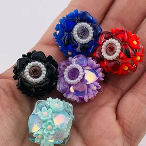 F11-Stunning Flower Beads Set - Handcrafted 20mm Beads for Pens & Key Chains - Unique Design with Glamorous Sparkle