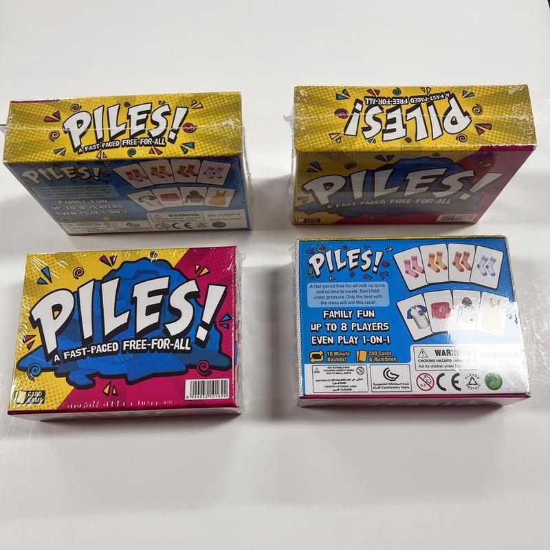 Piles! English Card Game for Folding Clothes - Fast-Paced Free-For-All