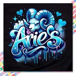5D DIY Full Drill Round Diamond Painting - Diamond Art Kit Blue Aries Mosaic, Canvas - DIY Wall Art, Home Decoration, Suitable for Halloween and Christmas, Birthday and Anniversary Gifts