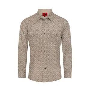 Men's Western Pearl Snap Print Shirt - PS100L-1080