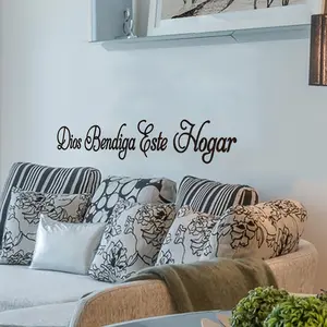 Spanish Bible Wall Sticker, God Bless Our Home Scripture Christian Prayer Wall Decal, Suitable for Living Room Kitchen Bedroom Home Decor