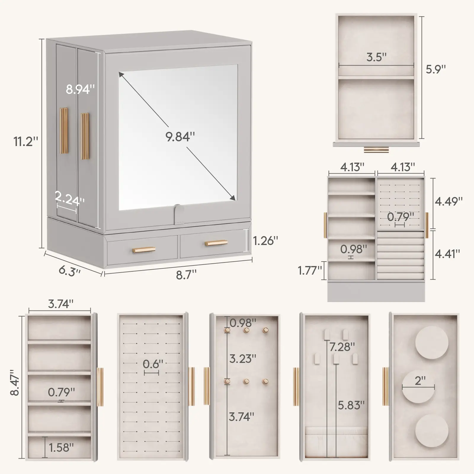 Inside Mirror - Gray