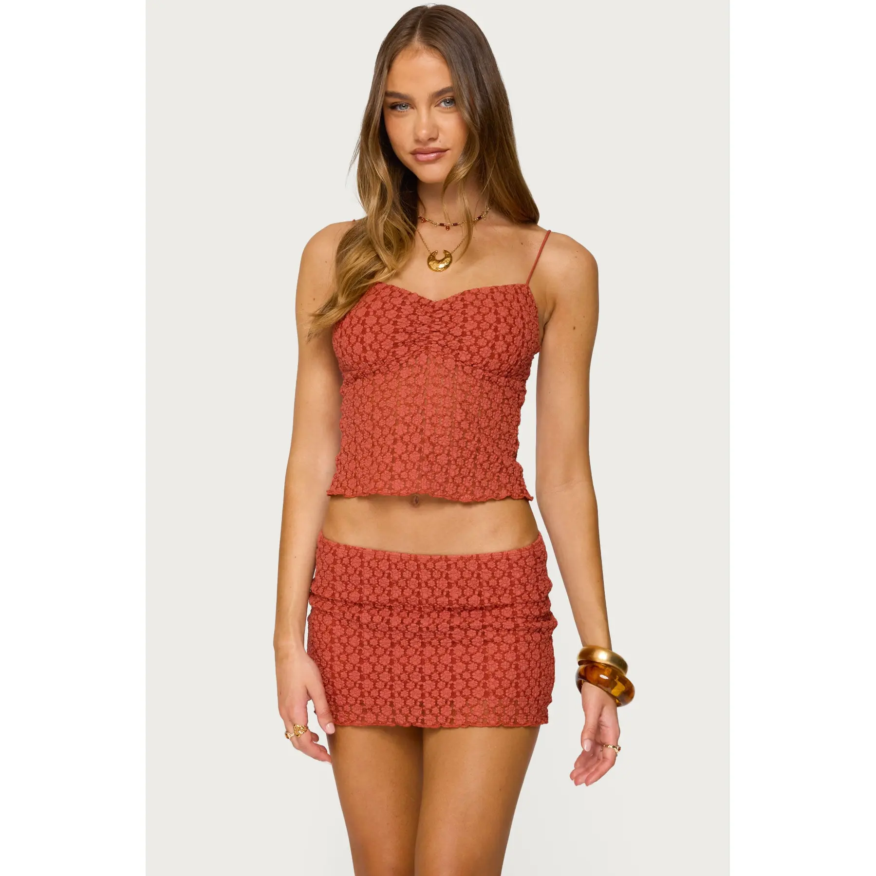 Josephina Textured Floral Tank Top