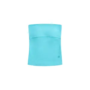 FDR Double Lined Tube Top for Women | High Stretch Non Sheer Lakeblue Bandeau | Seamless Figure Hugging Clean Girl Aesthetic for Daily Outfits & Workout Babypink Womenswear #Summervibes
