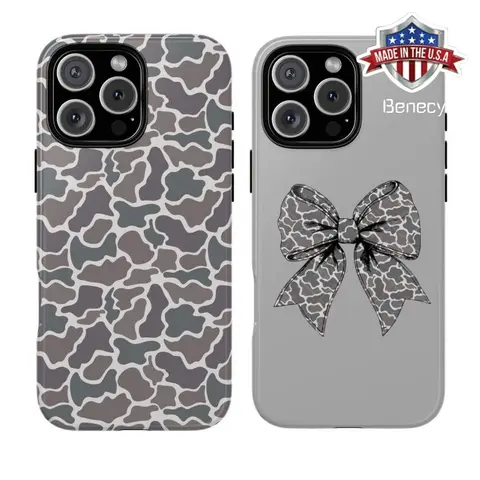 Marsh Old School Camo Silicone TPU Waterproof Smartphone Case - Matching Pair for iPhone 17,16,15,14,13,12,11 Pro Max Plus X, Protection, Hunting Accessory, BF/GF Gift Idea