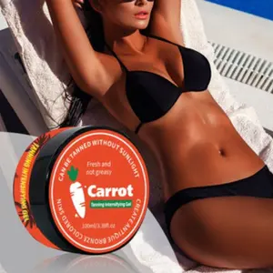 Carrot Extract Self Tanning Gel, Lightweight Tanning Oil Self Tanner Gel, Sunless Tanning Cream, Skin Care Product for Women & Men, Moisturizing, Nourishing, Body Care Self Tanning Mousse, Intensive Tanning Gel