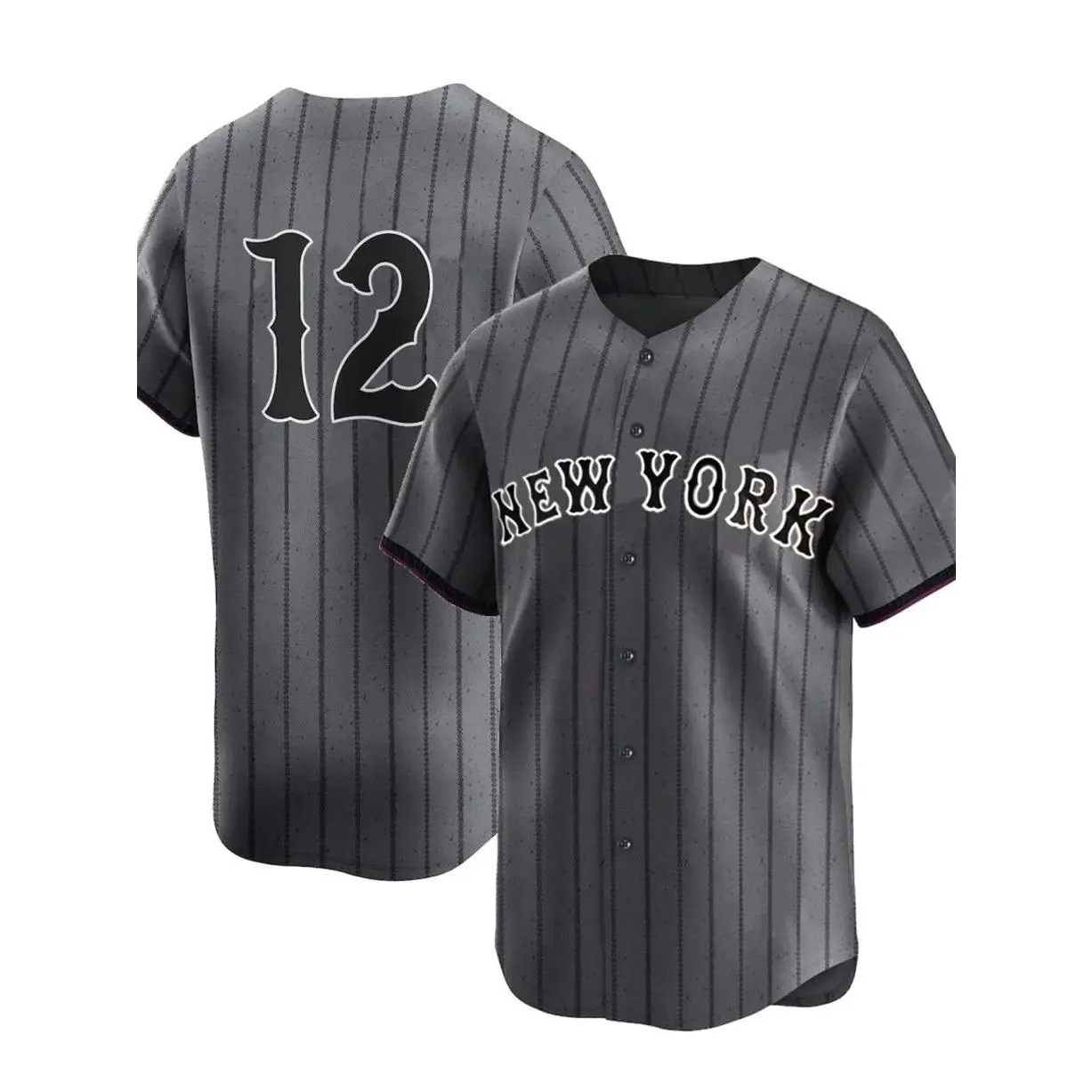 Men's Baseball Jersey #12, Loose-Fit Casual Sportswear, Embroidery Sportswear, Sports Top, Breathable Sweat-Absorbing Knitted Pullover, Baseball Shirt for All Seasons