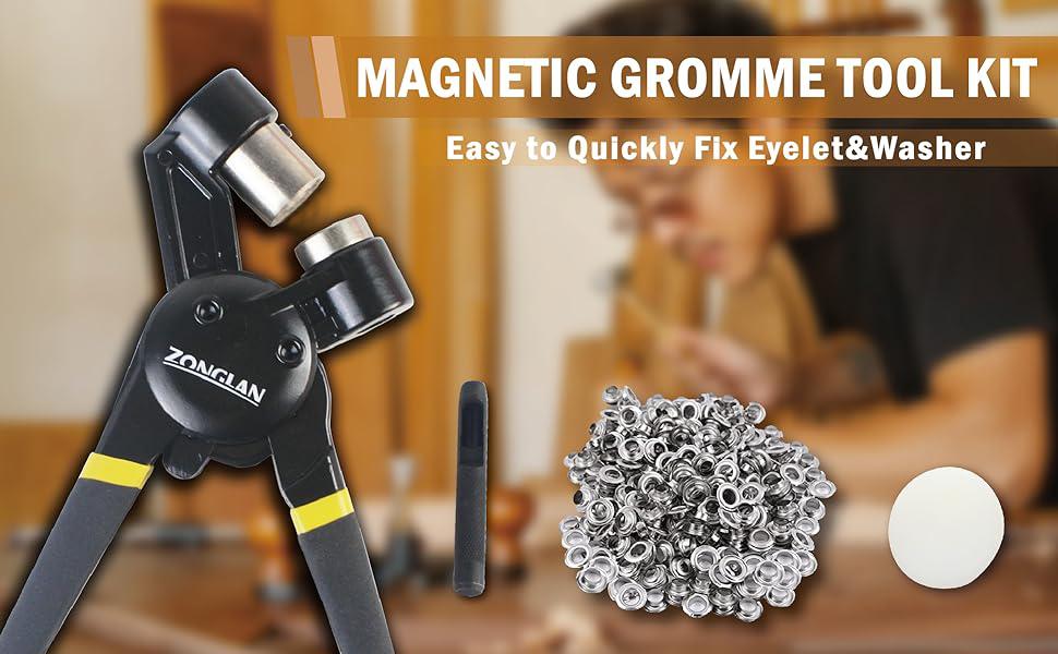 Heavy Duty Grommet Tool Kit with 1/2 Inch Die & 300 Sets 12MM Grommets, Manual Handheld Eyelet Rivet Press Punch Pliers for Leather, Canvas & Fabric Heavy Duty Grommet Tool Kit with 1/2 Inch Die & 300 Sets 12MM Grommets, Manual Handheld Eyelet Rivet Press Punch Pliers for Leather, Canvas & Fabric