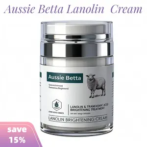 Aussie Betta Lanolin & Tranexamic Acid Brightening Essence Cream – Radiance Boosting Moisturizer with Squalane, Hyaluronic Acid, Niacinamide & Kakadu Plum| Deep Hydration, Even Skin Tone, Dark Spot & Dullness Repair, Sensitive Skin Safe