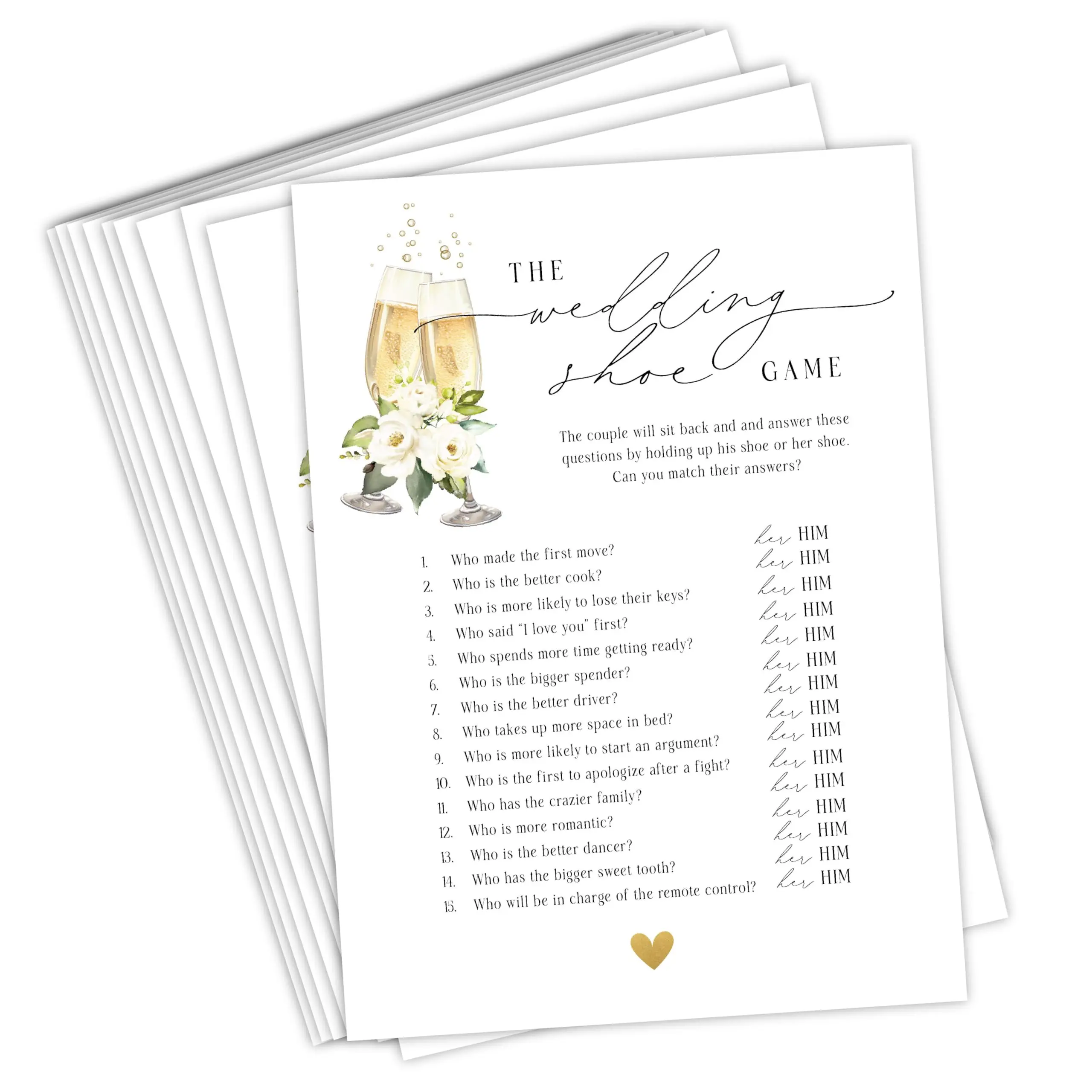Your Main Event Prints 50-Count 5x7in Premium Cardstock Game Cards - Bachelorette Party Game, Bridal Shower Ice Breaker for Adults to Entertain Guests at Any Wedding Celebration, Engagement Party