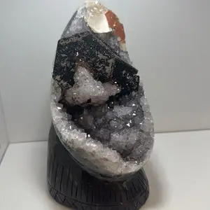 Natural amethyst geode museum quality calcite and sugar inclusions
