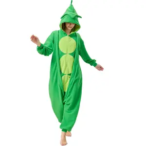 Women's Long Sleeve Comfortable Pea Onesie Pajamas - Cute Plant Pea Costume Nightwear, Party Wear Clothes for Halloween, Cosplay capri set women scrubs