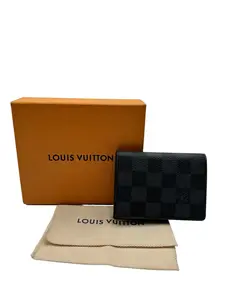 Pre-owned Louis Vuitton Coated Canvas Small Leather Goods GRAPHITE CANVAS CARD HOLDER
