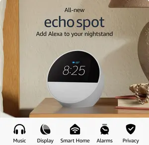 All-new   (2024 release), Smart alarm clock with vibrant sound + Alexa, Glacier White  alarm