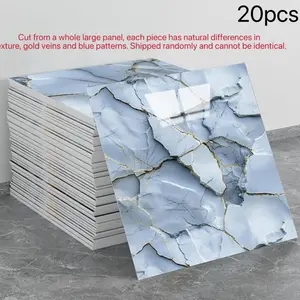 20 Pieces Artificial Stone Wall Panels, Waterproof PVC Shower Rock Panels, Bathroom Backsplash Tiles, Kitchen Wall Adhesive