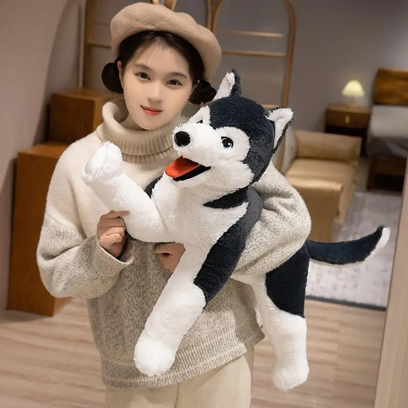 26-57cm Manual Lifelike Happy Black Husky Soft Plush Toy, Pretty Lovely Accompany Doll, No Redundant Kids' Birthday Gift (Toys & Hobbies Specialty DIY Supply)