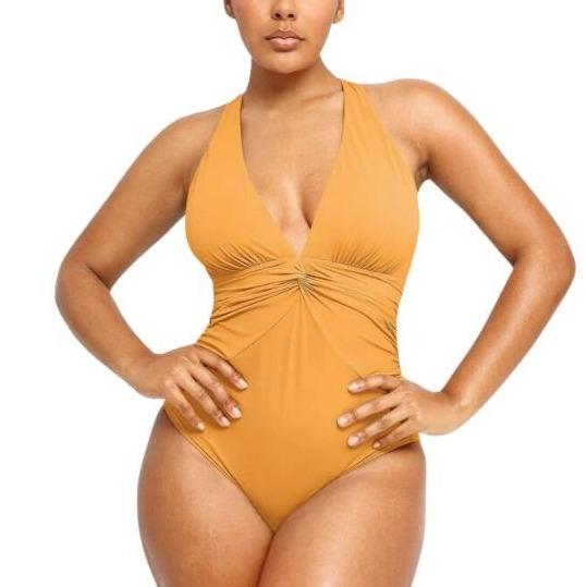 Shapellx Smart Sculpt Ruched Twist-Front Shaping Swimsuit for Women One Piece Bathing Suit Multiple ways to wear Swimwear