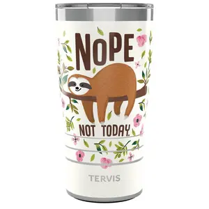 Tervis Traveler Sloth Insulated Tumbler - Nope Not Today Attitude, Triple-Walled for Hot & Cold Drinks, 20oz, Stainless Steel