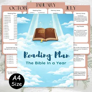 The Bible In a Year Reading Plan Notebook | Systematic Scripture Study Planner with Daily Reading Schedules, Memory Verses, Key Figures & Thematic Outlines for a Complete Journey Through the Old and New Testament