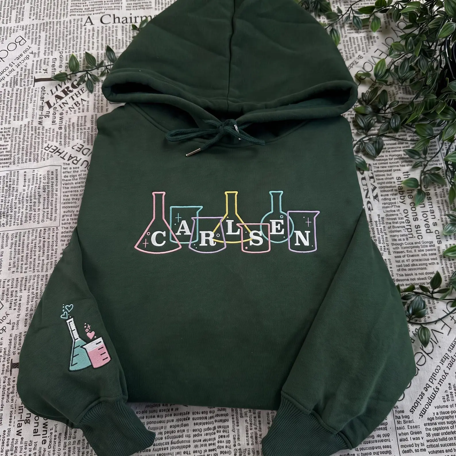 Women's Embroidered Longsleeve Fitted Casual Hoodie - Adam Carlsen The Love Hypothesis Design, Embroidered Logo Clothes, Plus Sizes Pullover, Ali Hazelwood Book Club Gift for Romance Readers