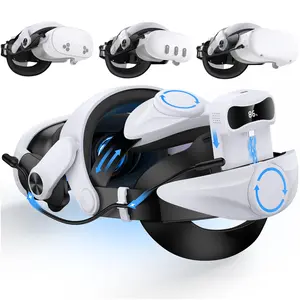 BEBONCOOL The enhanced elite headset is suitable for Quest 2/Quest 3 VR, with four-way adjustment up and down, front and back, and the direct-plug 7500mAh rechargeable battery provides the host with about 2-3 hours of battery life.