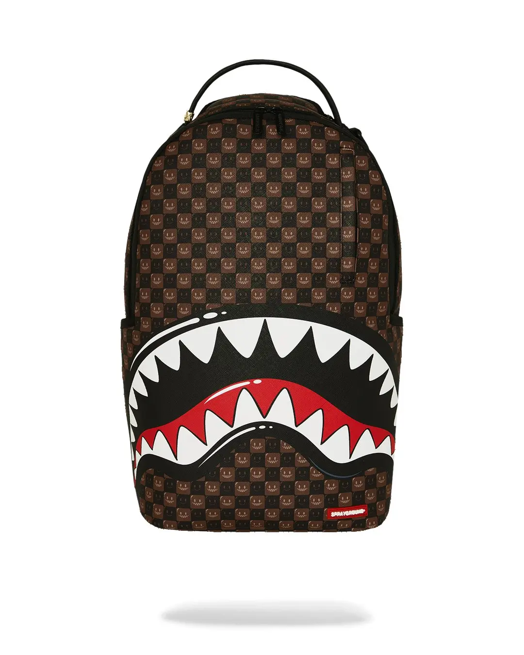 SPRAYGROUND SHARKS IN PARIS WTF BUBBLE BROWN CHECK BACKPACK