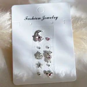 Lulupop Ear Seeds Jewelry – Non-Piercing Magnetic Ear Seeds with Pink Crystal Moon, Star, Bear & Heart | Auricular Point Stickers for Relaxation & Cute Aesthetic acupuncture ear seeding patches ear seed earrings