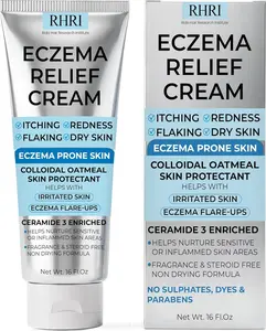 Eczema Cream with Colloidal Oatmeal | Eczema Treatment for Dry Itchy & Irritated Skin | Relieves Itching Redness & Flaking | Soothing Moisturizer for Sensitive Skin | 6 Fl Oz
